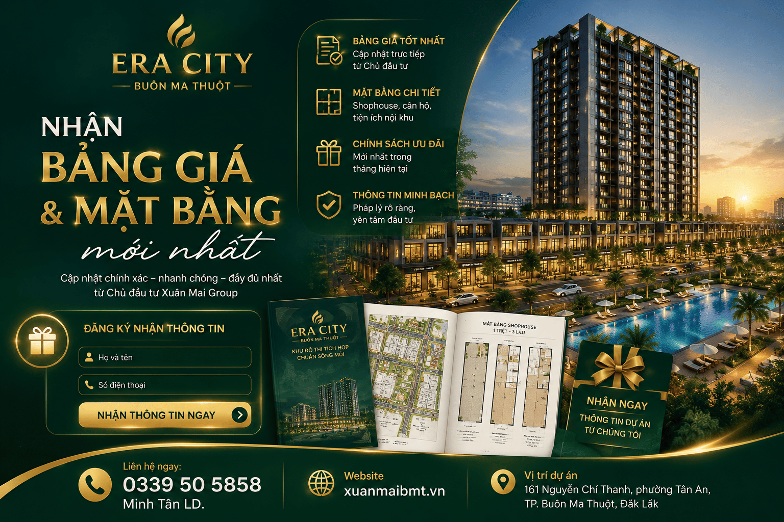 mặt bằng và bảng giá Era City Buôn Ma Thuột